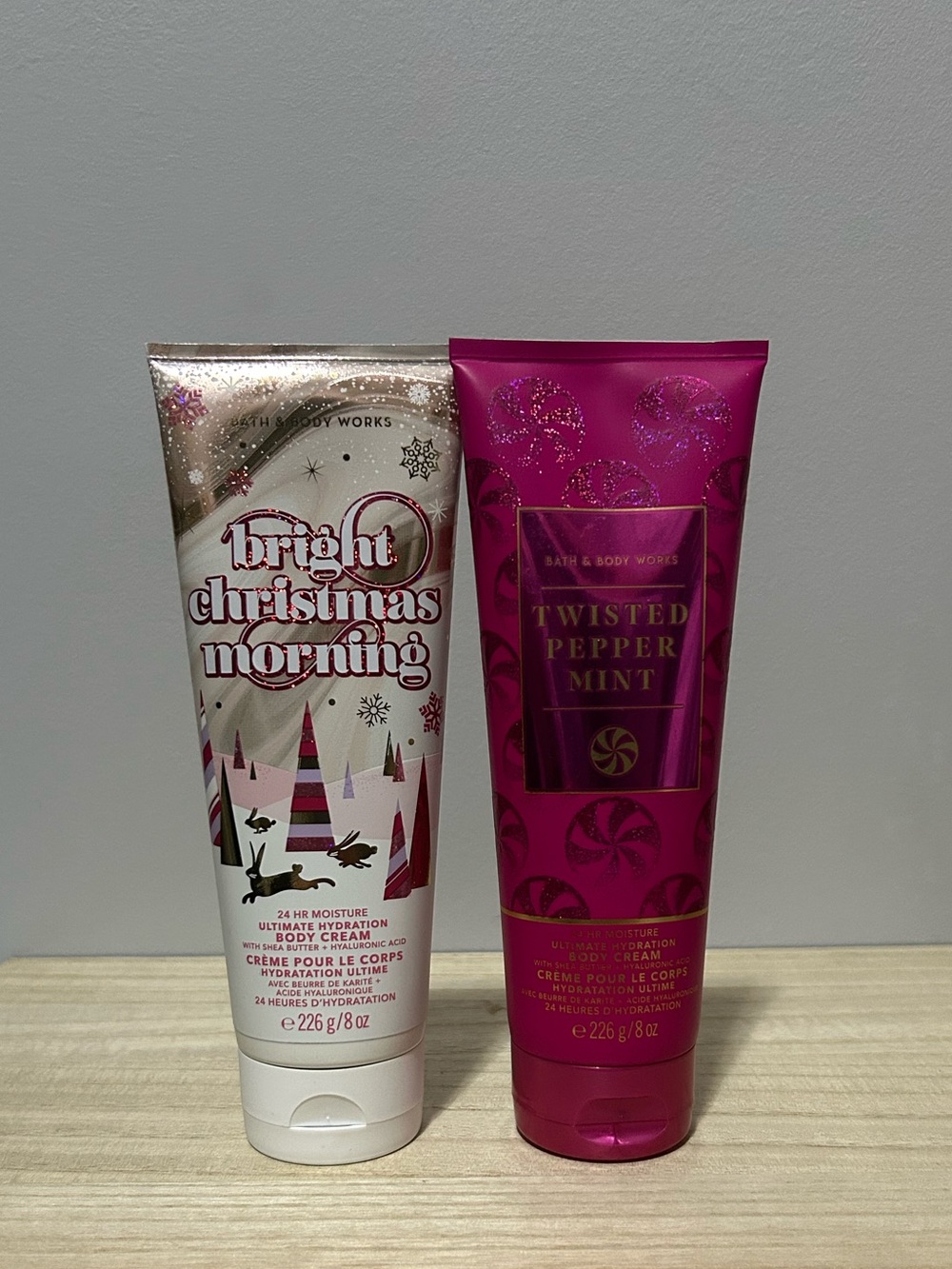NEW Bath & Body Works Bright Christmas Morning + Twisted Peppermint Body Cream